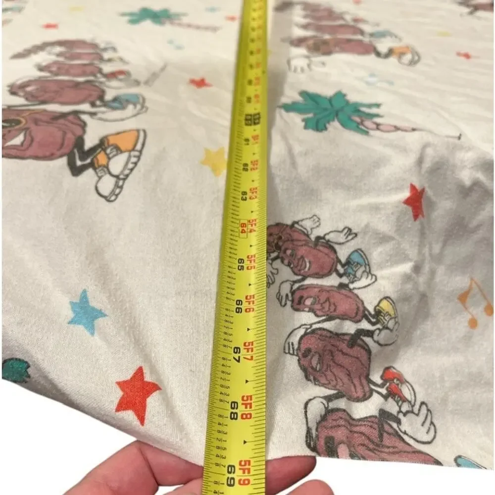 Vintage 80s California Raisins Twin Sheet Set Sears Nostalgic Refashion Kidcore